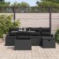 Preview: Gartensofa-set 6 Stk. Schwarz Poly-Rattan