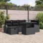 Preview: ARDEBO.de - Gartensofa-set 7 Stk. Schwarz Poly-Rattan