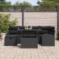 Preview: Gartensofa-set 7 Stk. Schwarz Poly-Rattan