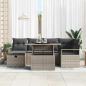 Preview: Gartensofa-set 7 stk. Grau Poly-Rattan