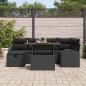 Preview: Garten-Sofa-Set 7 Stk. Schwarz Poly-Rattan