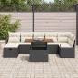 Preview: 8-teiliges Garten-Sofa-Set mit Kissen Schwarz Poly-Rattan, 2-Sitzer Garten-Sofa mit Stauraum und Kissen Schwarz Poly-Rattan