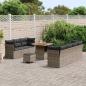 Preview: ARDEBO.de - 10-teiliges Garten-Sofa-Set mit Kissen Graues Poly-Rattan Akazie, 3-teiliges Garten-Ess-Set mit Kissen Graues Poly-Rattan Akazie
