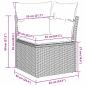 Preview: 11-teiliges Garten Sofa Set mit Kissen Beige Poly Rattan Akazie, 3-teiliges Garten Essset mit Kissen Beige Poly Rattan Akazie