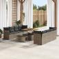 Preview: ARDEBO.de - Gartensofa-set 11 stk. Grau Poly-Rattan