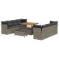 Preview: Gartensofa-set 11 stk. Grau Poly-Rattan