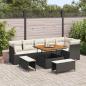 Preview: ARDEBO.de - Gartensofa-set 9 stk. Schwarz Poly-Rattan