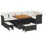 Preview: Gartensofa-set 9 stk. Schwarz Poly-Rattan