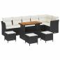 Preview: Gartensofa-set 10 pcs Schwarz Poly-Rattan