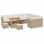 Preview: 12-teilige Garten Sofagarnitur mit Kissen Beige Poly Rattan Akazie, 3-teilige Garten Esstischgarnitur mit Kissen Beige Poly Rattan Akazie