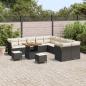 Preview: 13-teiliges Garten Sofa Set mit Kissen Schwarz Poly Rattan Akazie, 3-teiliges Garten Ess-Set mit Kissen Schwarz Poly Rattan Akazie