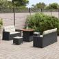 Preview: Gartensofa-set mit Kissen 8 pcs Schwarz Poly-Rattan