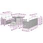 Preview: 9-teiliges Garten Sofa Set mit Kissen Grau Poly Rattan Akazie, 3-teiliges Garten Ess Set mit Kissen Grau Poly Rattan Akazie