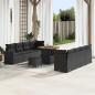 Preview: ARDEBO.de - Gartensofa-set 11 stk. Schwarz Poly-Rattan