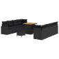 Preview: Gartensofa-set 11 stk. Schwarz Poly-Rattan