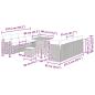 Preview: 11-teiliges Garten Sofa Set mit Kissen Grau Poly Rattan Akazie, 3-teiliges Garten Esszimmer Set mit Kissen Grau Poly Rattan Akazie