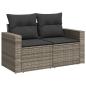 Preview: 8-teiliges Garten-Sofa-Set mit Kissen Grau Poly-Rattan Akazie, 3-teiliges Garten-Ess-Set mit Kissen Grau Poly-Rattan Akazie