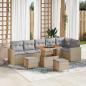Preview: ARDEBO.de - Gartensofa-set 9 stk. Beige Poly-Rattan