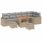 Preview: Gartensofa-set 9 stk. Beige Poly-Rattan