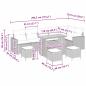 Preview: 10-teiliges Garten Sofa Set mit Kissen Grau Poly Rattan Akazie, 4-teiliges Garten Esszimmer Set mit Kissen Grau Poly Rattan Akazie