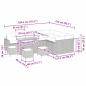 Preview: 13-teiliges Garten Sofa Set mit Kissen Grau Poly Rattan Akazie, 4-teiliges Garten Esszimmer Set mit Kissen Grau Poly Rattan Akazie