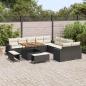 Preview: 13-teilige Garten Sofa Set mit Kissen Schwarz Poly Rattan Akazie, 3-teilige Garten Essgruppe mit Kissen Schwarz Poly Rattan Akazie