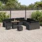 Preview: ARDEBO.de - 13-teilige Garten-Sofa Set mit Kissen Schwarz Poly-Rattan Akazie, 3-teiliges Garten-Esstisch Set mit Kissen Schwarz Poly-Rattan Akazie