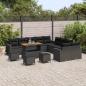 Preview: 14-teiliges Garten Sofa Set mit Kissen Schwarz Poly-Rattan, 4-teiliges Garten Esstisch Set mit Kissen Schwarz Poly-Rattan