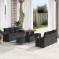 Preview: ARDEBO.de - Gartensofa-set mit Kissen 9 pcs Schwarz Poly-Rattan