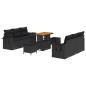 Preview: Gartensofa-set mit Kissen 9 pcs Schwarz Poly-Rattan