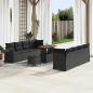 Preview: ARDEBO.de - Gartensofa-set 11 stk. Schwarz Poly Rattan