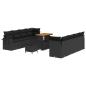 Preview: Gartensofa-set 11 stk. Schwarz Poly Rattan