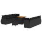 Preview: Gartensofa-set 11 stk. Schwarz Poly-Rattan