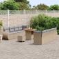 Preview: 11-teiliges Garten Sofa Set mit Kissen Beige Poly Rattan Akazie, 3-teiliges Garten Ess Set mit Kissen Beige Poly Rattan Akazie