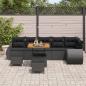 Preview: Gartensofa-set 9 Stk. Schwarz Poly-Rattan