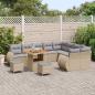 Preview: 12-teiliges Gartensofaset mit Kissen Beige Poly Rattan Akazie, 3-teiliges Garten Essset mit Kissen Beige Poly Rattan Akazie