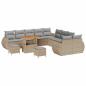 Preview: 13-teiliges Garten-Sofa-Set mit Kissen Beige Poly Rattan Akazie, 3-teiliges Garten-Esszimmer-Set mit Kissen Beige Poly Rattan Akazie