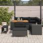 Preview: Gartensofa-set mit Kissen 8 pcs Schwarz Poly-Rattan