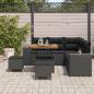 Preview: Gartensofa-set mit Kissen 8 pcs Schwarz Poly-Rattan