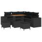 Preview: ARDEBO.de - Gartensofa-set 8 stk. Schwarz Poly-Rattan