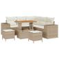 Preview: 8-teiliges Garten-Sofa-Set mit Kissen Beige Poly Rattan Akazie, 3-teiliges Garten-Dining-Set mit Kissen Beige Poly Rattan Akazie
