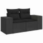 Preview: Gartensofa-set 9 stk. Schwarz Poly-Rattan