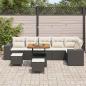 Preview: Gartensofa-set 9 stk. Schwarz Poly-Rattan