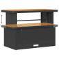 Preview: 10-teiliges Garten Sofa Set mit Kissen Schwarz Poly Rattan Akazie, 4-teiliges Garten Esszimmer Set mit Kissen Schwarz Poly Rattan Akazie