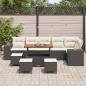 Preview: 10-teiliges Garten Sofa Set mit Kissen Schwarz Poly Rattan, 4-teiliges Garten Essenset mit Kissen Schwarz Poly Rattan