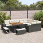 Preview: Garten Sofa Set Set aus 5 Schwarz Rattan Groß Verstellbare Füße