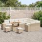 Preview: 12-teiliges Garten Sofa Set mit Kissen Beige Poly Rattan Acacia, 3-teiliges Garten Essset mit Kissen Beige Poly Rattan Acacia