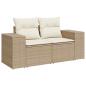 Preview: 12-teiliges Garten Sofa Set mit Kissen Beige Poly Rattan Acacia, 3-teiliges Garten Essset mit Kissen Beige Poly Rattan Acacia