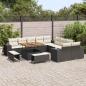 Preview: 13-teilige Garten Sofa Set mit Kissen Schwarz Poly Rattan Akazie, 3-teiliges Garten Essset mit Kissen Schwarz Poly Rattan Akazie