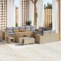 Preview: ARDEBO.de - Gartensofa-set 13 stk. Beige Poly-Rattan